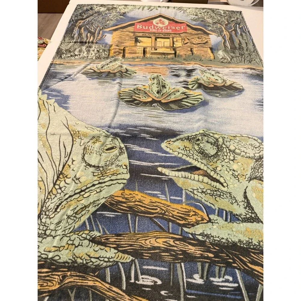 Vintage 1990s Budweiser Lizards Beach Towel 